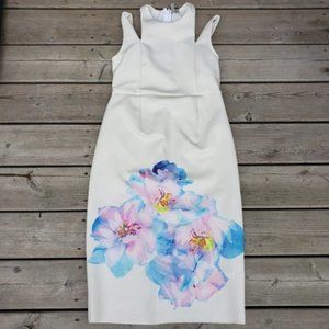 Asos floral double strap bodycon midi dress